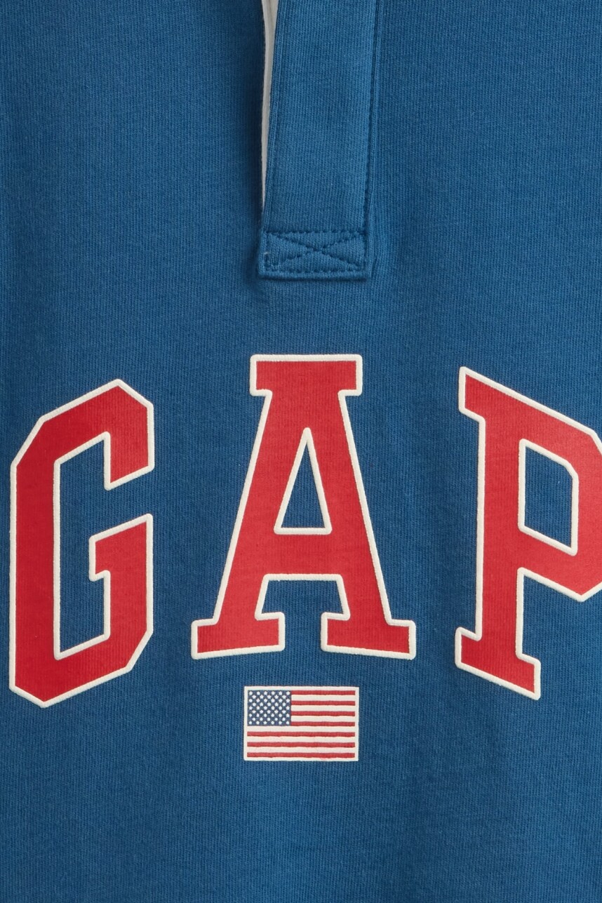 Remera Polo Pique Logo Gap Toddler Niño Aquarius 16-4530 Tcx