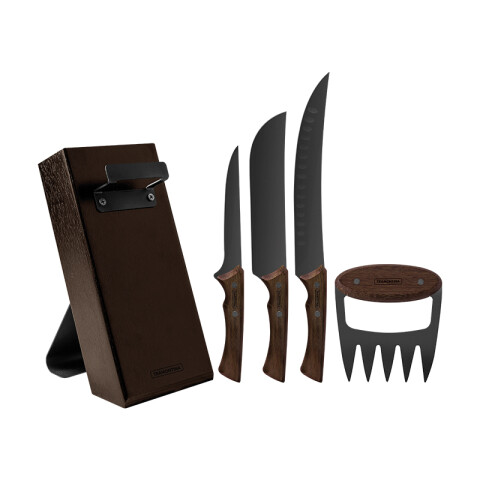 Juego de cuchillos y garra c/taco "churrasco" TR9016