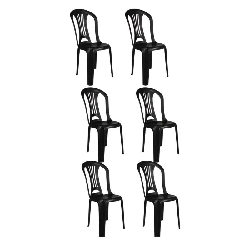 Set x6 Sillas Bistró sin apoya brazos NEGRO