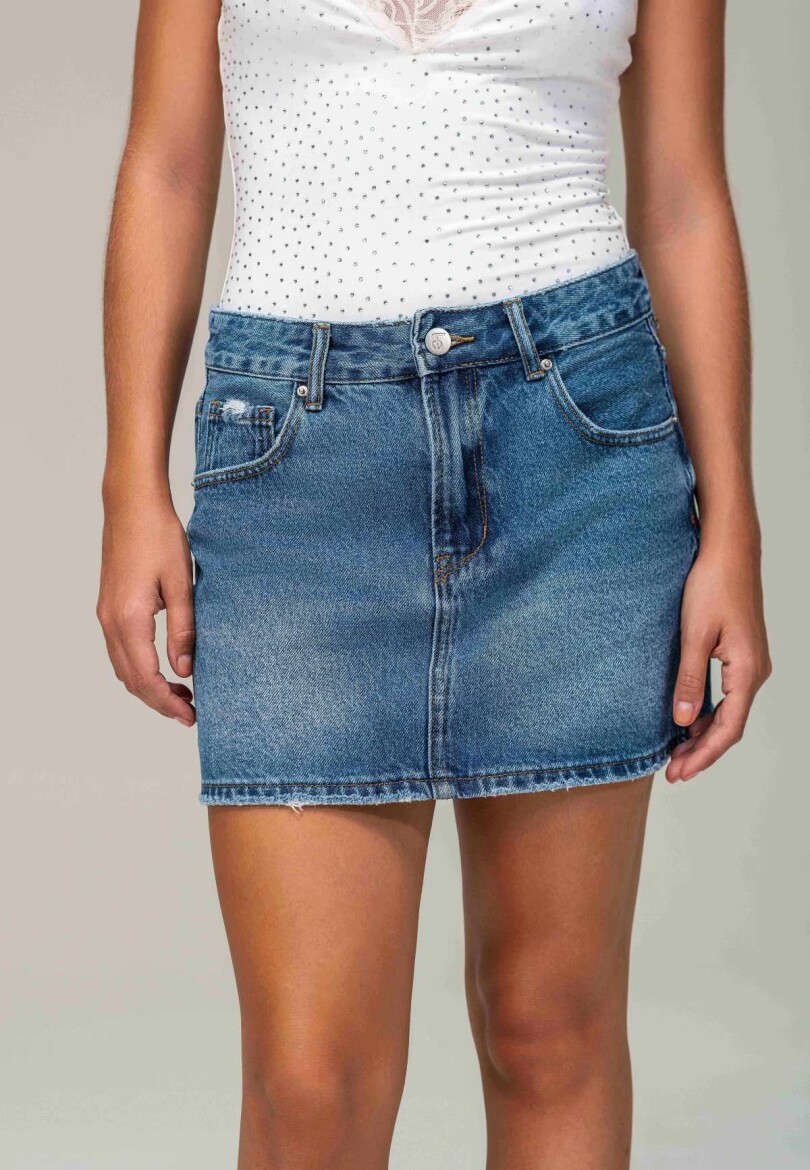 POLLERA JEANS Azul Oscuro