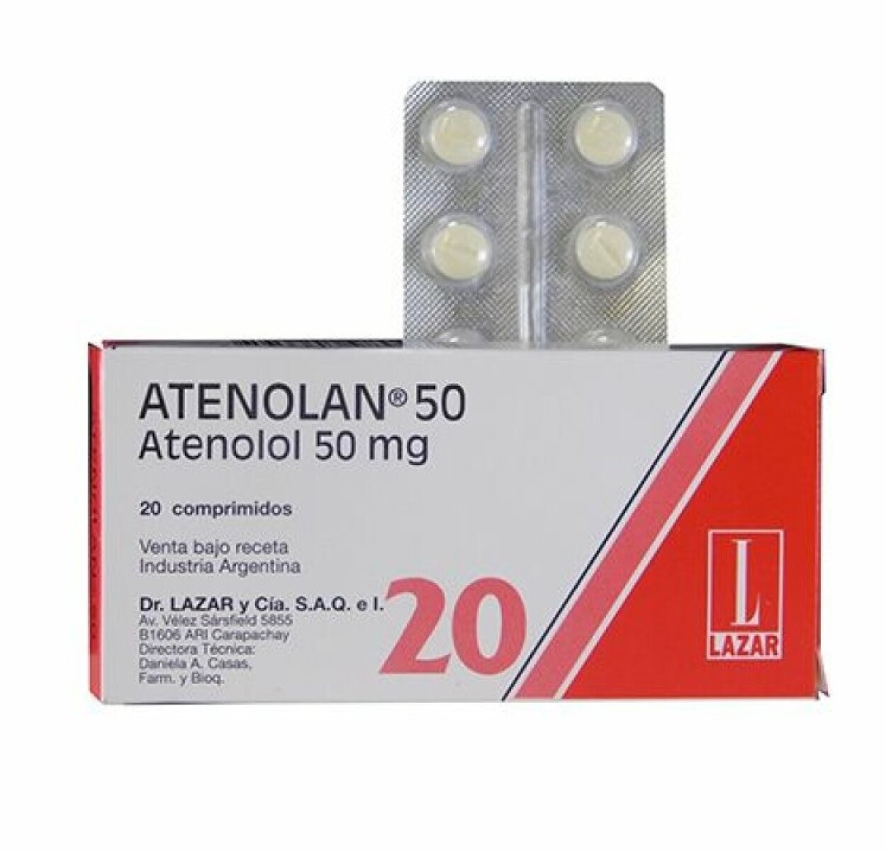 Atenolan 50mg 20 Comprimidos 