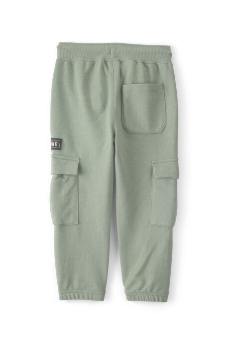 Pantalón cargo deportivo de algodón, verde, estampa camp dino Sin color