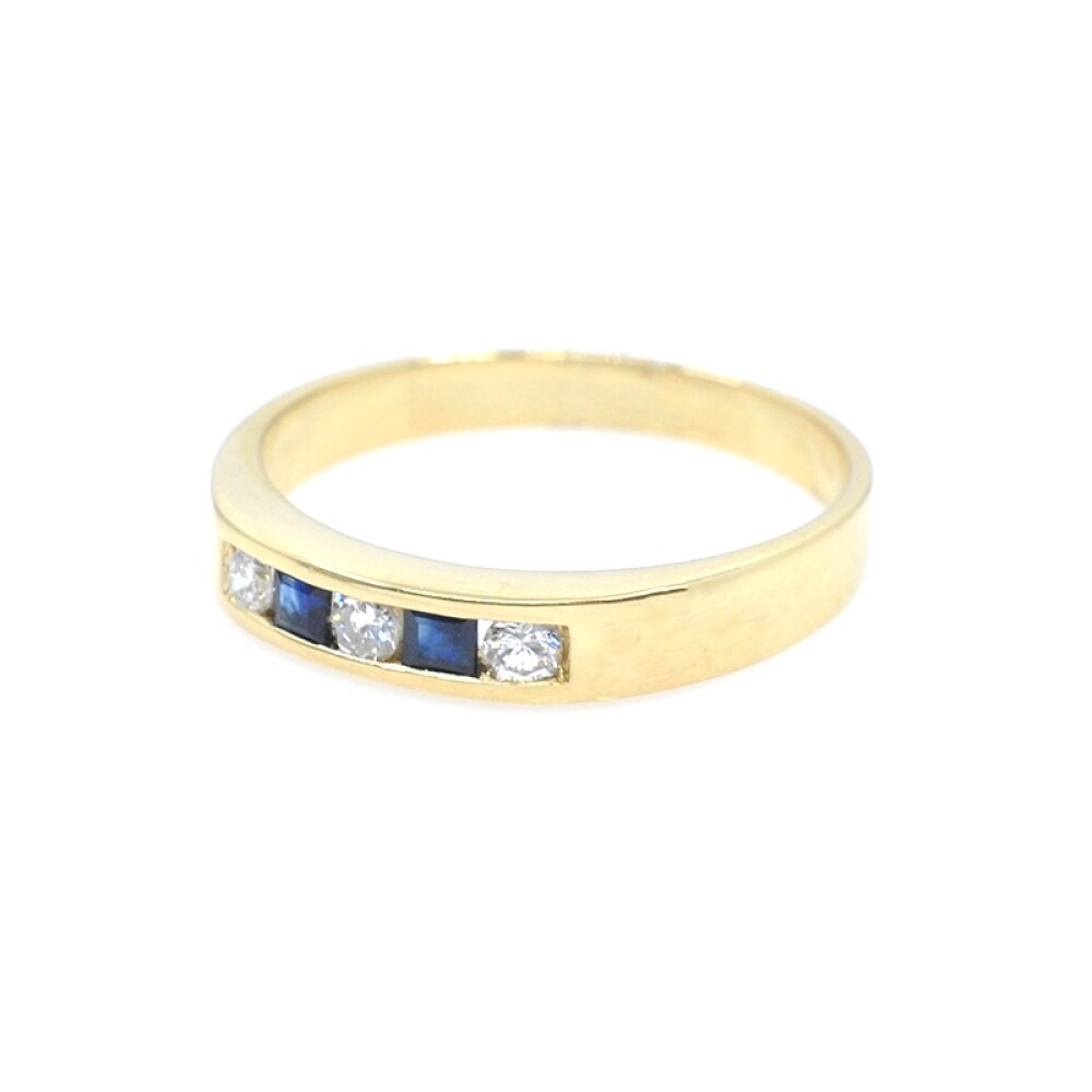 Anillo en oro 18k amarillo, brillantes y zafiros Anillo en oro 18k amarillo, brillantes y zafiros