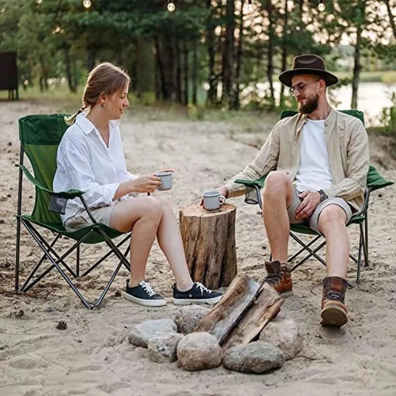 Silla plegable capitán con apoya brazos AZUL