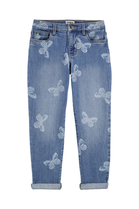 Pantalón jean diseño mariposas Sin color
