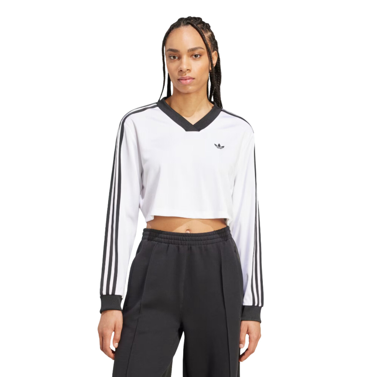 Remera Adidas Jacquard Ls Top - Blanco 