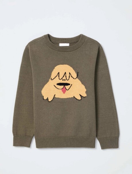 BUZO INFANTIL CON ESTAMPA VERDE