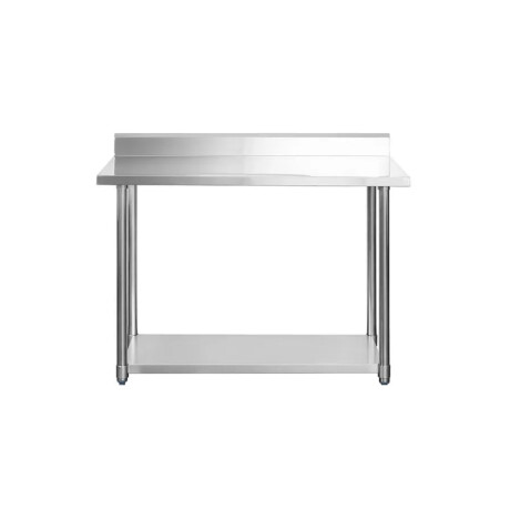 Mesada de Trabajo con Estante y Respaldo de Acero Inoxidable 120 x 60 x 85 cm Mesada de Trabajo con Estante y Respaldo de Acero Inoxidable 120 x 60 x 85 cm