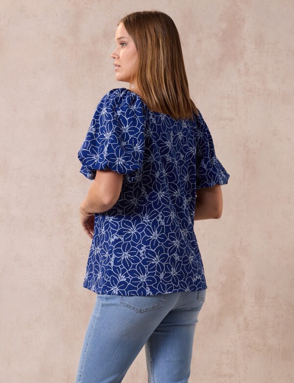 Blusa Printed AZUL/BLANCO