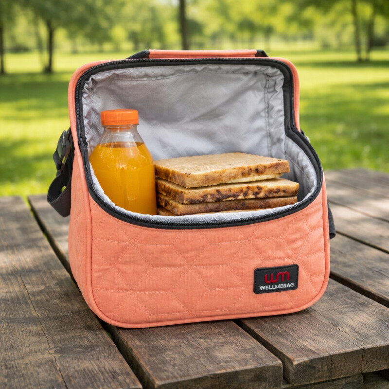 Lunchera Térmica Impermeable con Cierre de facil Apertura Salmon