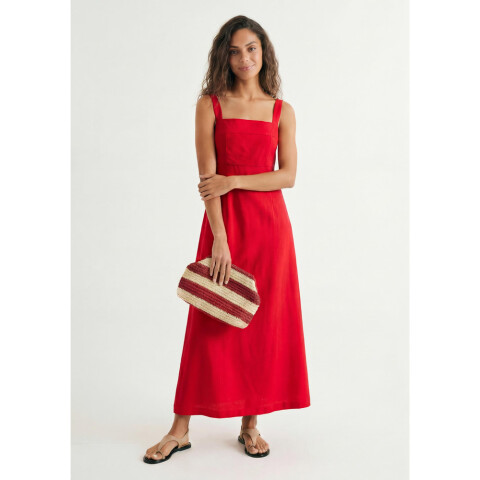 VESTIDO MIDI FEM VERMELHO ESCURO