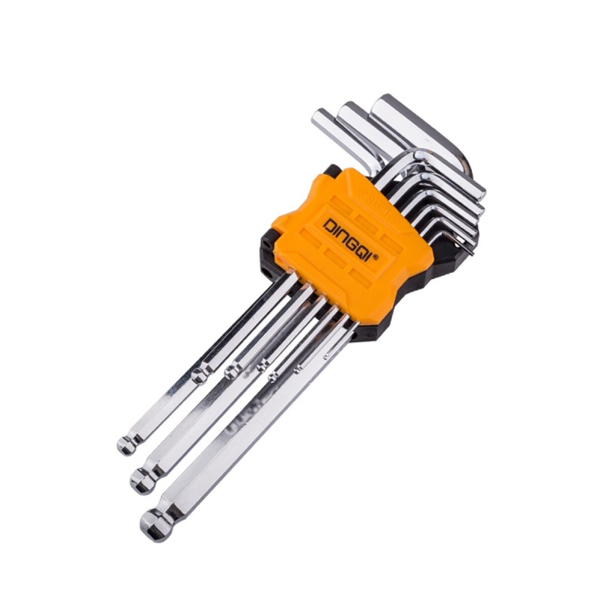 DINGQI JUEGO 9 PIEZAS LLAVES ALLEN LARGAS PUNTA BOLA 1.5-5 