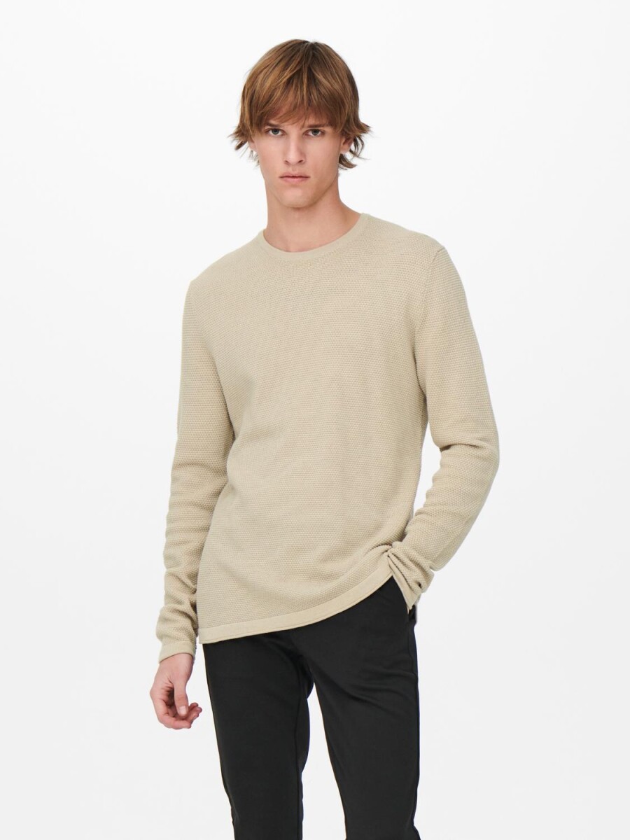 Sweater Tejido Con Textura - Silver Lining 
