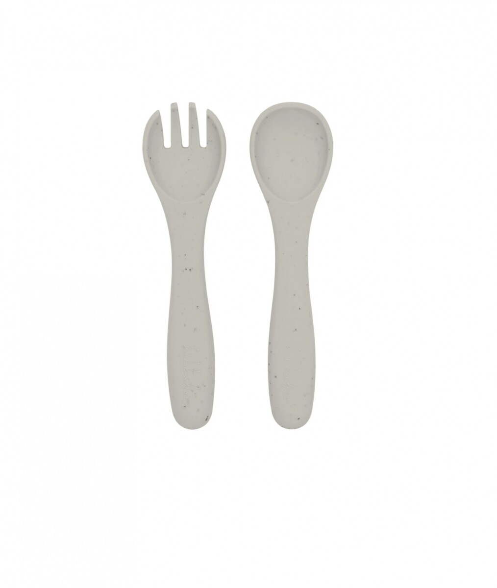 Set x2 cubiertos silicona KIKKABOO - beige 
