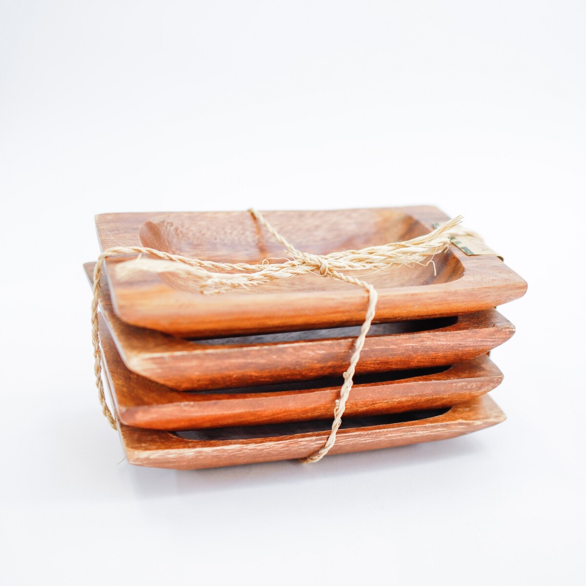 Bandejas Rectangulares de Madera Acacia Set 4 Unidades 