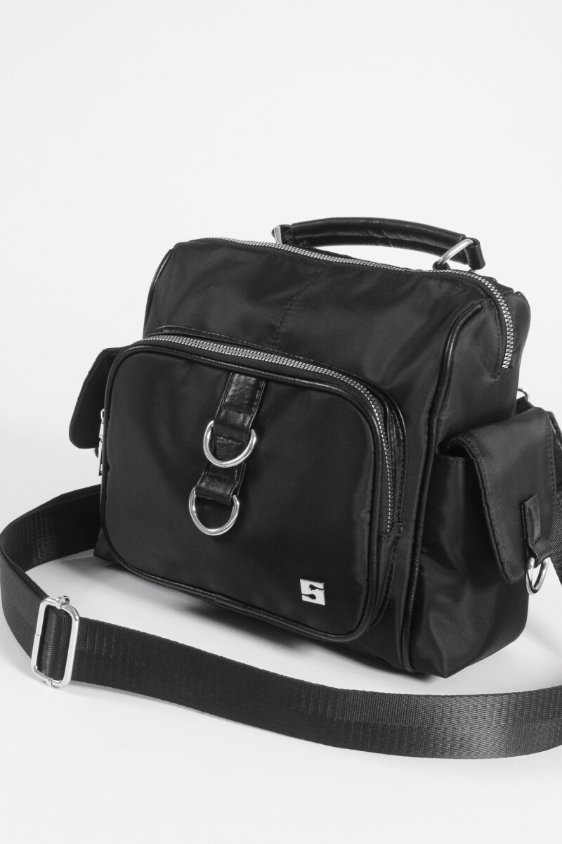 Bandolera - mochila bolsillos negro