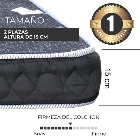 DOS PLAZAS + BOX - Conjunto de Sommier Troya Espuma D65 D26 2 plazas 138x188x55 cm 120Kg DOS PLAZAS + BOX - Conjunto de Sommier Troya Espuma D65 D26 2 plazas 138x188x55 cm 120Kg