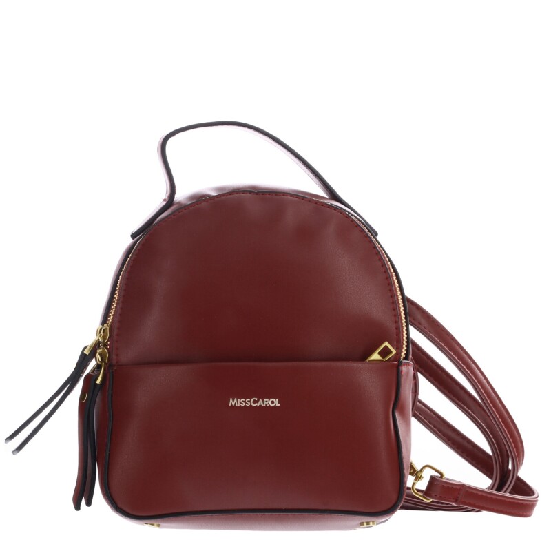 Mochila Miss Carol con cierres Bordó