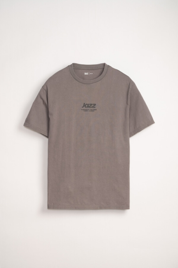 Remera manga corta estampa oversize Gris