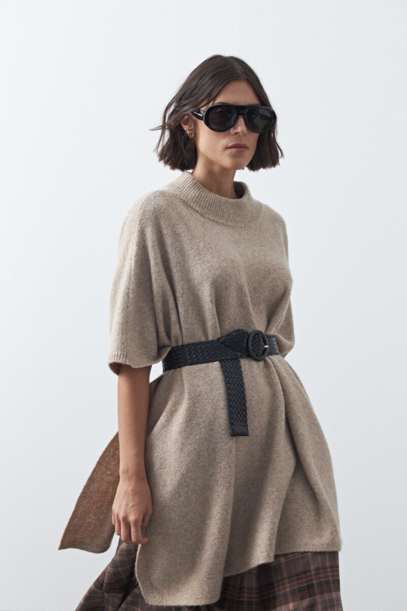 PONCHO DORIEL Beige Melange