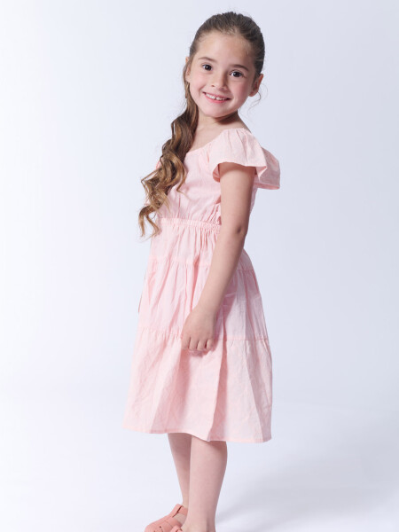 Vestido broderie espalda abierta Rosa