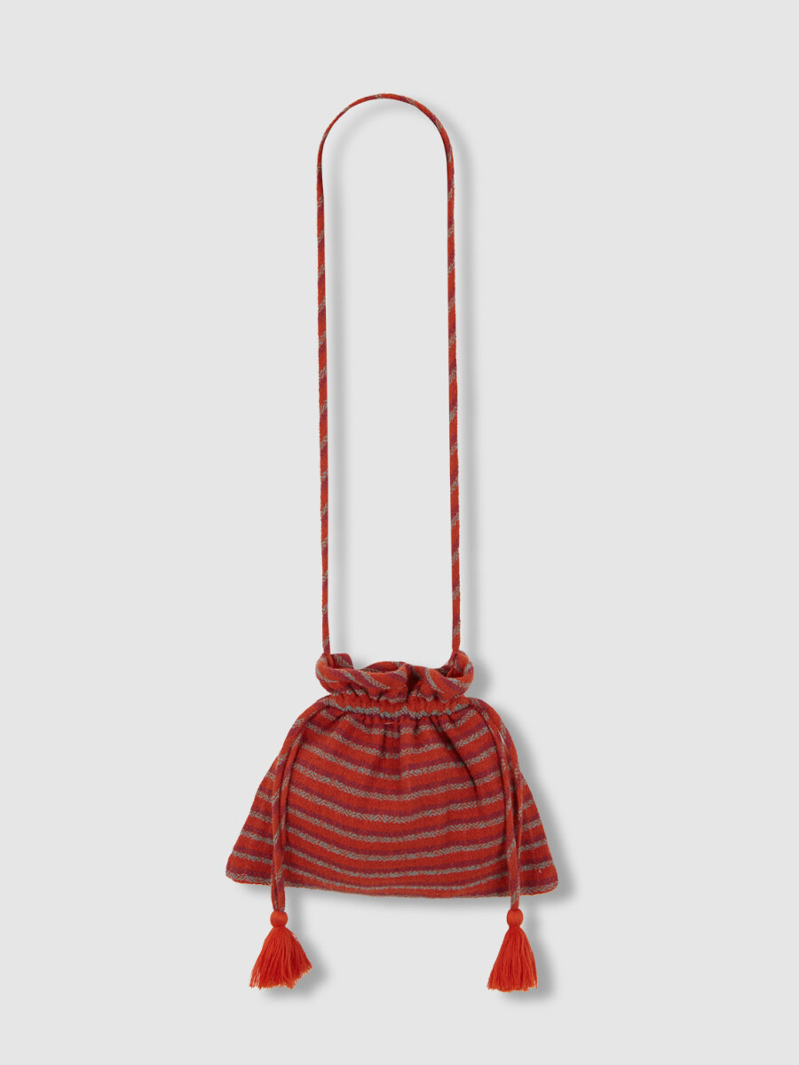 Bolso Saco De Rayas Naranja