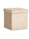 Puf AUNING 38x38 con almac terciopelo arena osc Puf AUNING 38x38 con almac terciopelo arena osc