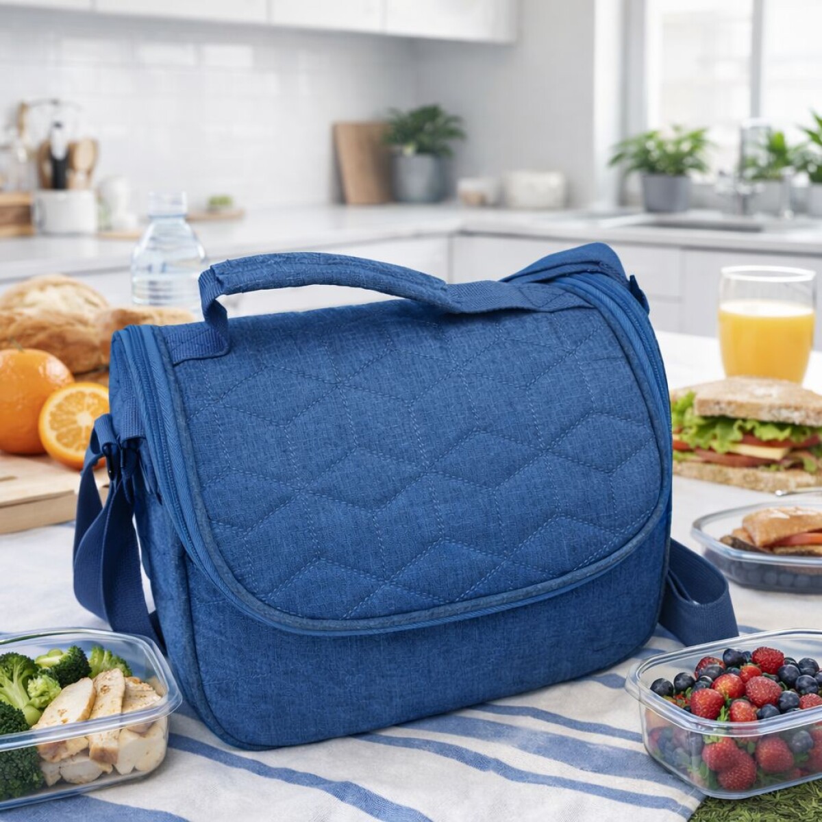 Lunchera Térmica Impermeable con Cierre de facil Apertura - Azul 