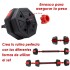 Mancuernas Pesas Ajustables 20 KG Set 2en1 + Barra + Guantes Variante Color Negro