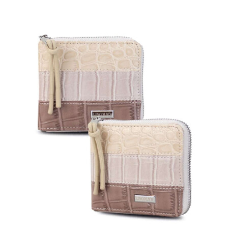 Billetera Candela Croco Piel Cuarzo Mauve