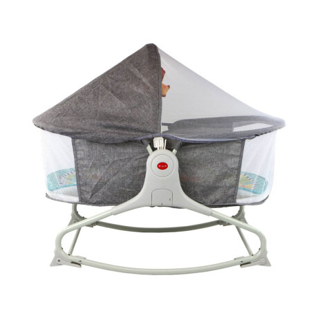 Cuna Bebe Mecedora C/ Sonido Y Movimiento Mosquit Gris