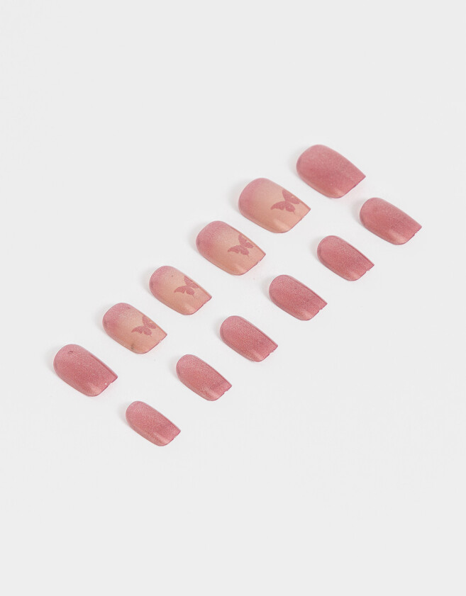 Nail Art Uñas Postizas Gelly Cuadradas - Rojo Cereza