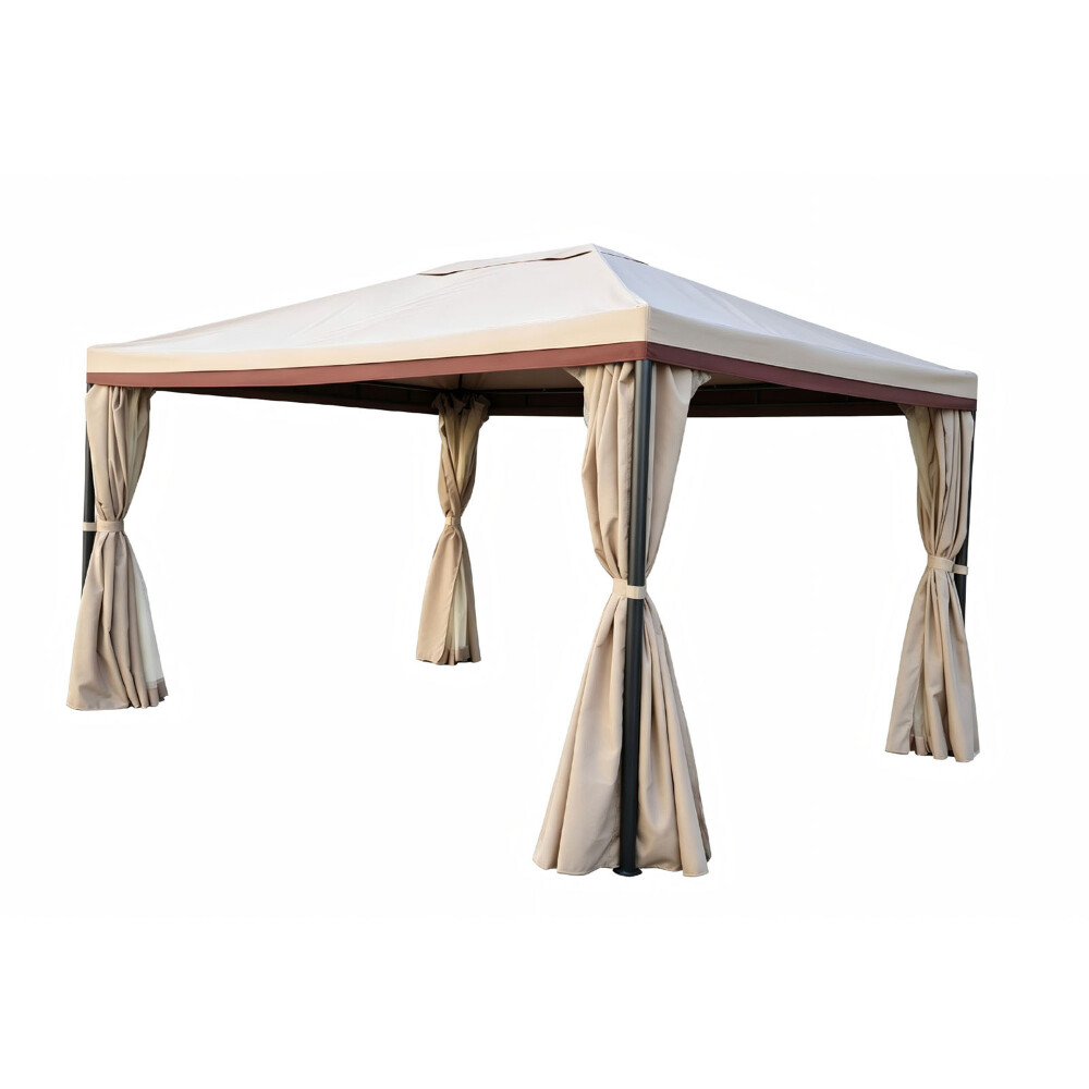 GAZEBO ACERO-Y-POLIESTER NATURAL-BEIGE ANTARES