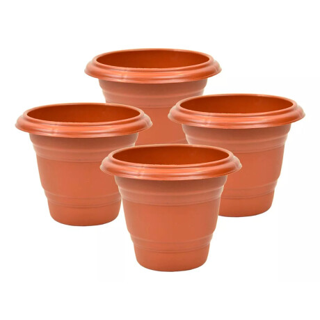 Set x4 maceta redonda 1,7 lts MARRON