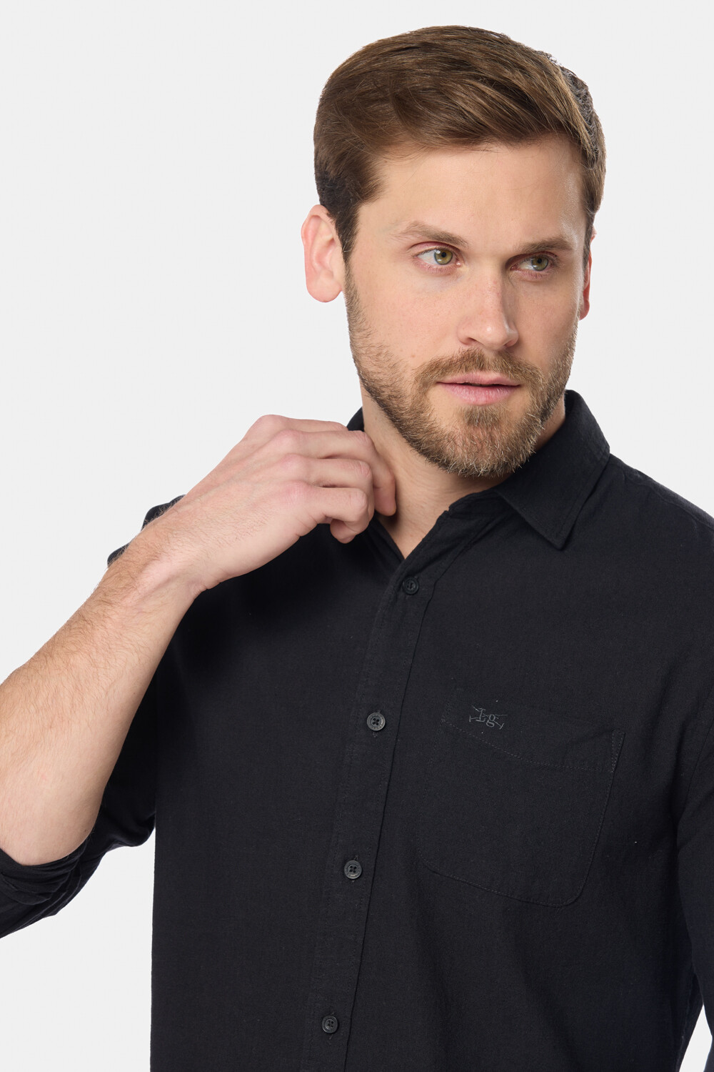 CAMISA DE LINO Negro