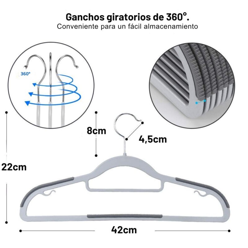 Percha Plástica X10 Antideslizante Colgar Ropa Pantalón Percha Plástica X10 Antideslizante Colgar Ropa Pantalón