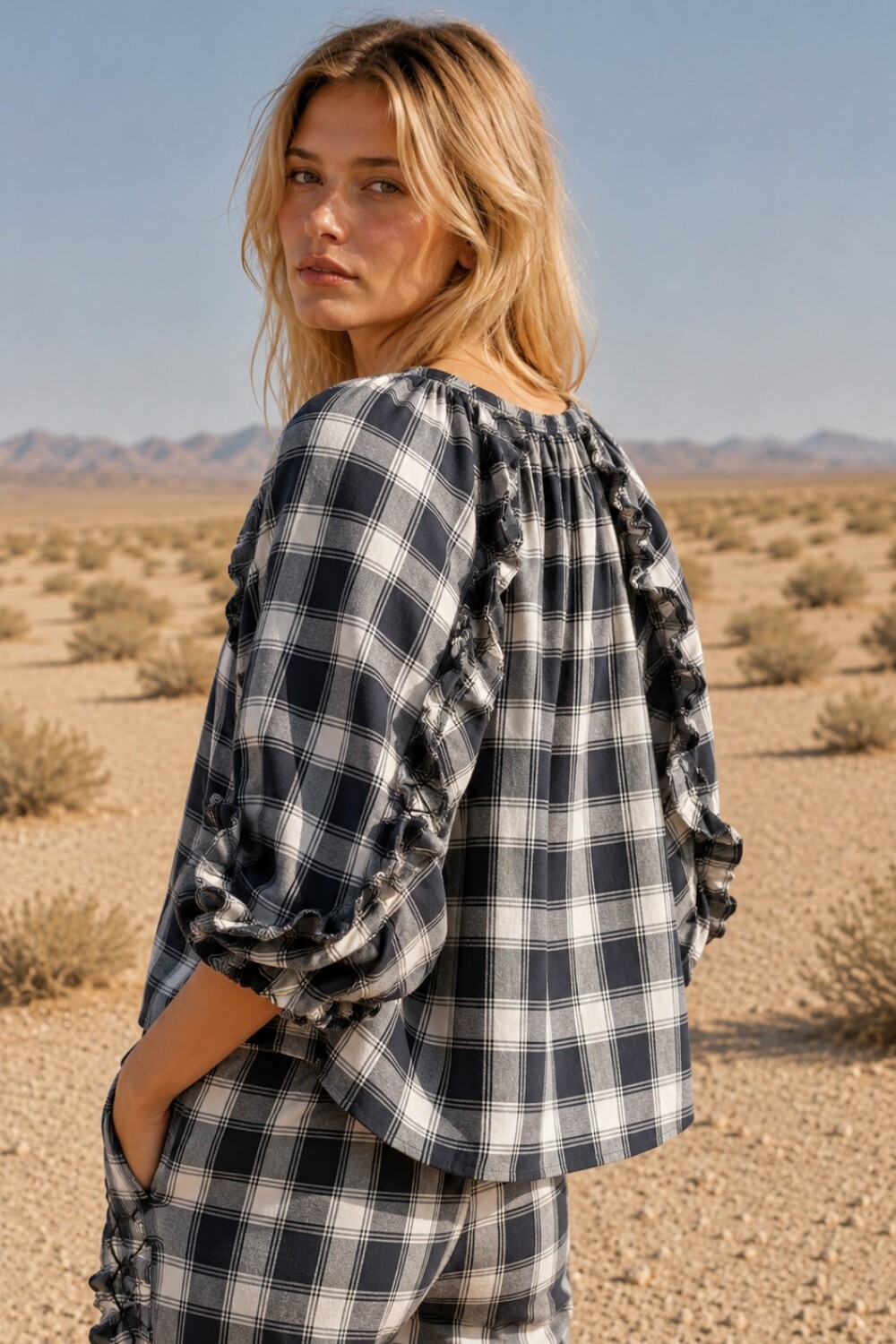Bloom Shirt Azul / Crudo