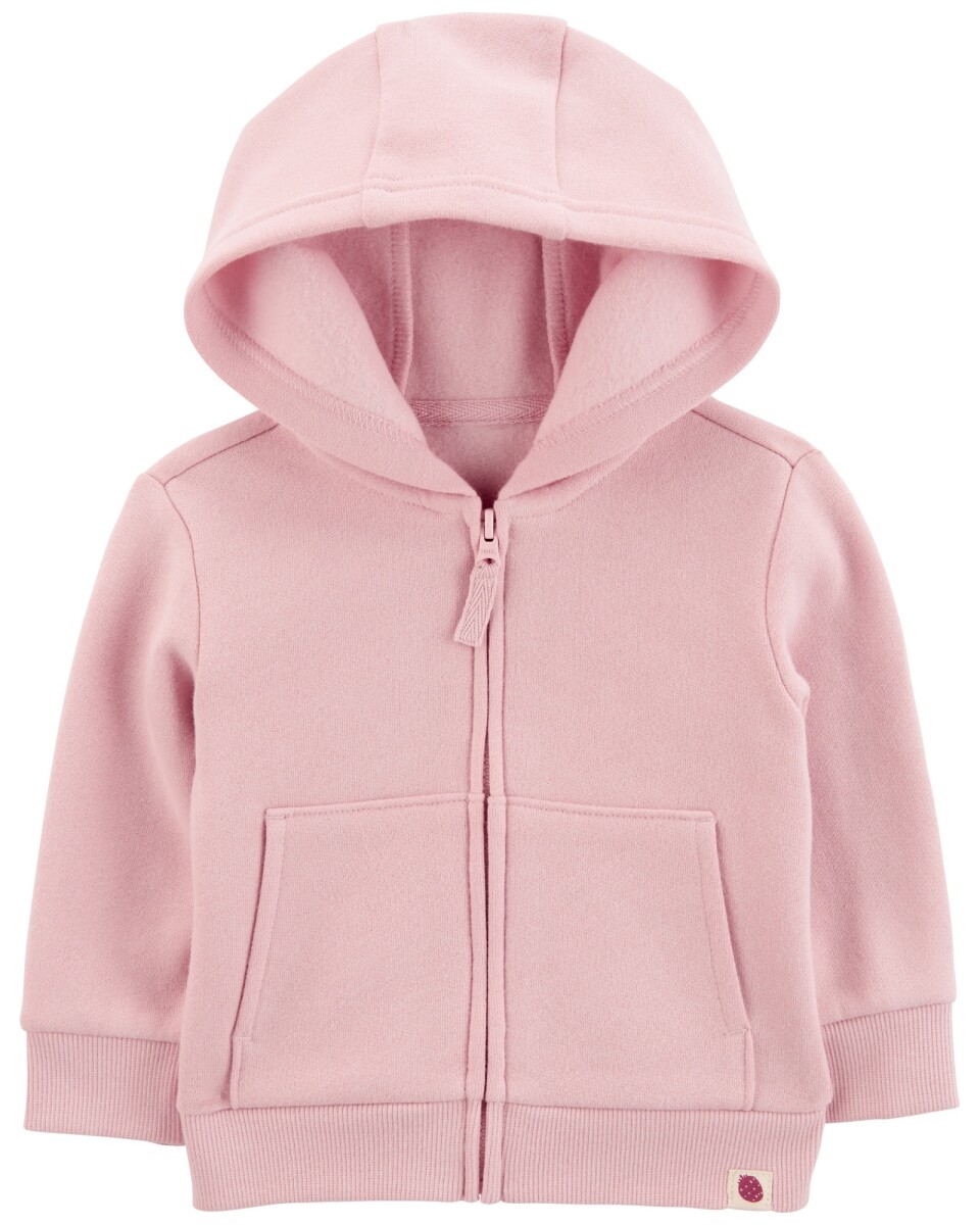 Campera de algodón con felpa, rosada 