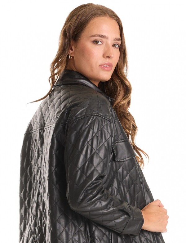 Chaqueta Eco Cuero NEGRO