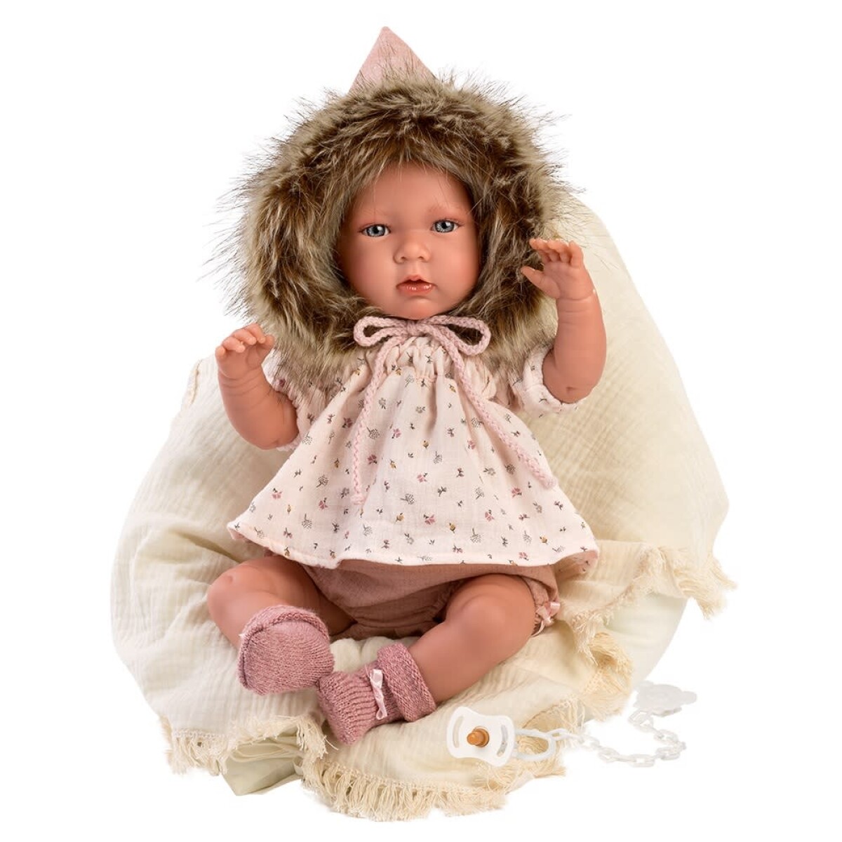 Muñeca Llorens Mimi Llorona Capucha Manta Chupete 42cm - Modelo MImi Cojin 