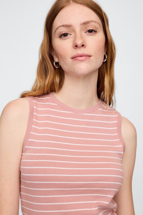 Musculosa A Rayas Mujer Antique Pink