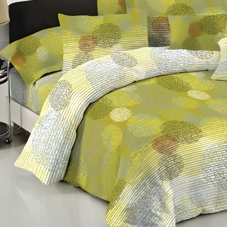 Acolchado Cotton Flor 2 plazas Queen 250x270cm Verde