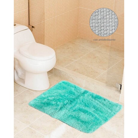 Alfombra de Baño Rectangular Antideslizante Fibra Larga 45x75cm Menta Alfombra de Baño Rectangular Antideslizante Fibra Larga 45x75cm Menta