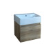 Mueble Baño En Mdf 51X43X14 Color Nogal Con Bacha Blanca Brillo De Loza GAMAS DE MARRON