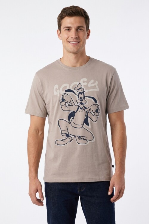 Remera m/c hombre GOOFY BEIGE