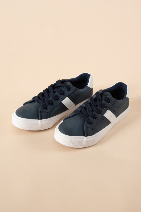 Calzado canvas con cordones Azul