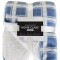 Frazada Flannel con Corderito Queen Size HOME CLASS 220 x 260 cm AZUL CUADRILLE