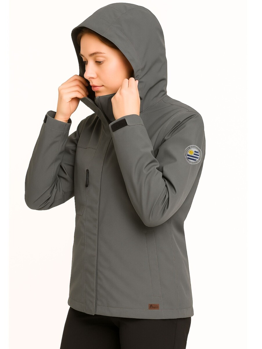 Campera Taslon Dama - Gris 