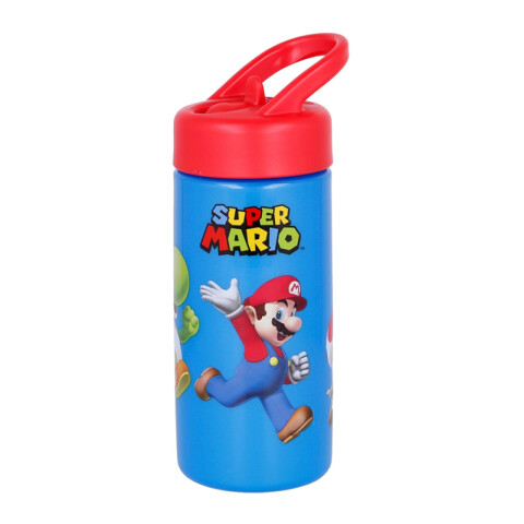 Botella Plástica con Pajita Super Mario Bros 410 ml U