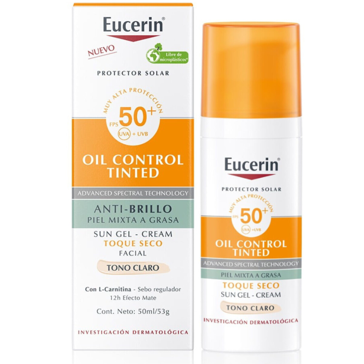 Protector Solar Gel Crema Toque Seco Claro FPS 50 50 ml – Eucerin 